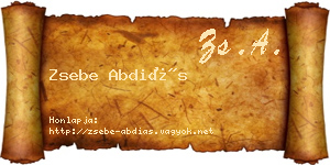 Zsebe Abdiás névjegykártya